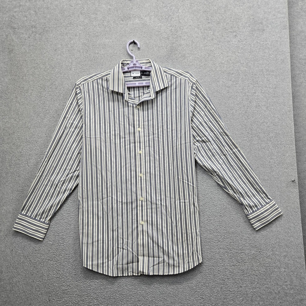 Lauren Ralph Lauren Men Button Up Shirt 17 1/2 34/35 White Striped Slim